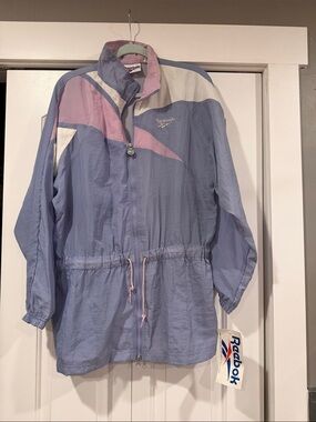 Reebok vintage Lavender & Pink Colorblock Windbreaker Jacket medium